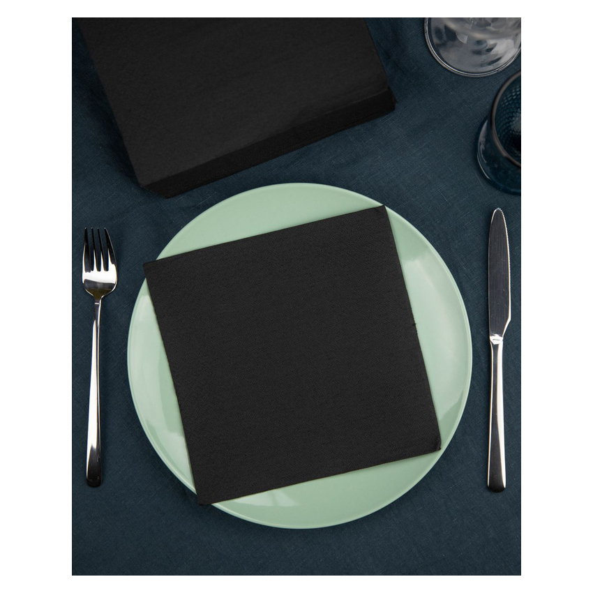 GUARDANAPO DOUBLE POINT GOLD PRETO (40U)