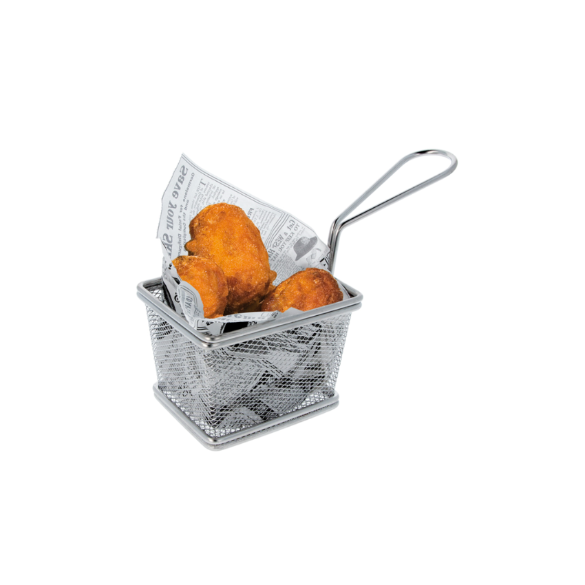 MINI CESTOS EM AÇO CROMADO 1 DOSE 10X7,8X7 (1UND)